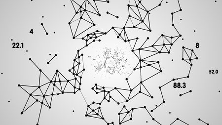 representation of the nodes and connection paths Within networksの写真素材