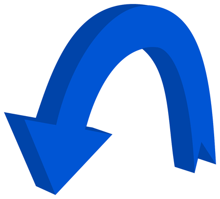circular arrow in 3d blue color - 3D Illustrationのイラスト素材