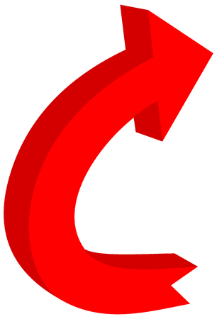 circular arrow in 3d red color - 3D Illustrationのイラスト素材