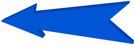 Blue arrow pointed in 3D Illustration.のイラスト素材