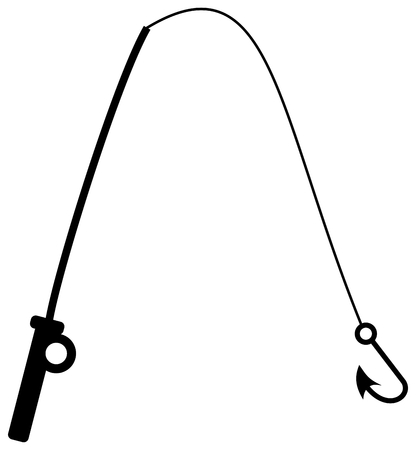 A fishing rod in shadow.のイラスト素材