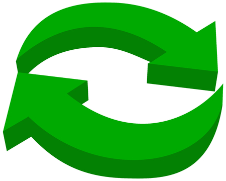 Green arrow eco recycling in 3D Illustration.のイラスト素材