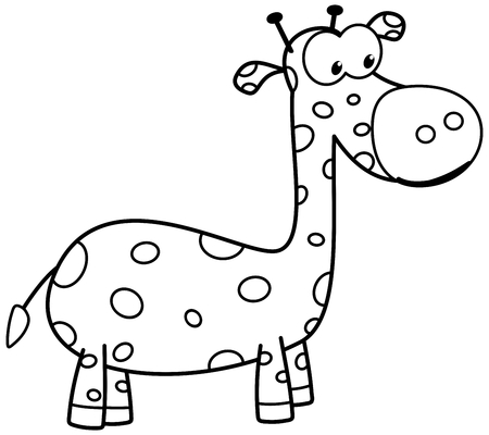 a young giraffe for coloringのイラスト素材