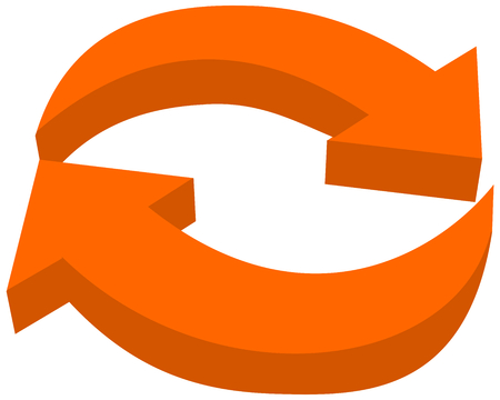 Orange arrow eco recycling - 3D Illustrationのイラスト素材