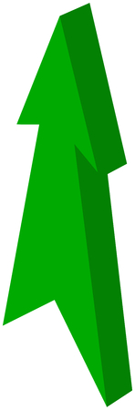 Green arrow pointed - 3D Illustrationのイラスト素材