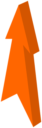 orange arrow pointed - 3D Illustrationのイラスト素材