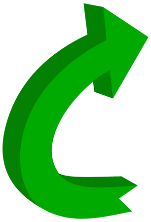 circular arrow in 3d green color - 3D Illustrationのイラスト素材
