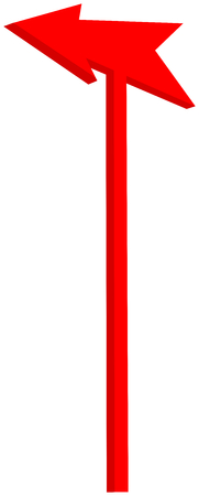 road sign with pointed red arrowhead - 3D Illustrationのイラスト素材
