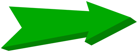 green arrow pointed - 3D Illustrationのイラスト素材