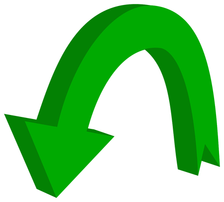 Circular arrow in 3d green color illustration.のイラスト素材