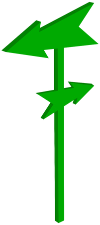 road sign with arrowhead arrowhead - 3D Illustrationのイラスト素材