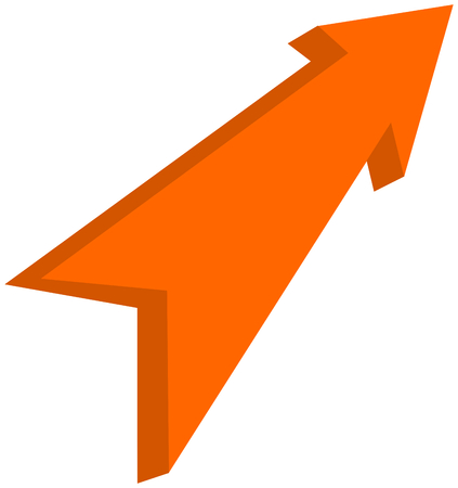 orange arrow pointed - 3D Illustrationのイラスト素材
