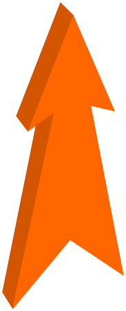 orange arrow pointed - 3D Illustrationのイラスト素材