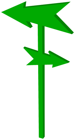 green arrow pointed - 3D Illustrationのイラスト素材