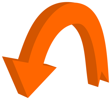 circular arrow in 3d orange color - 3D Illustrationのイラスト素材