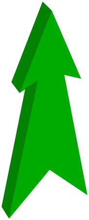 green arrow pointed - 3D Illustrationのイラスト素材