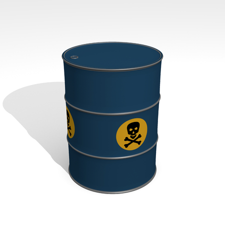 blue barrel of toxic products - 3D Illustrationの写真素材