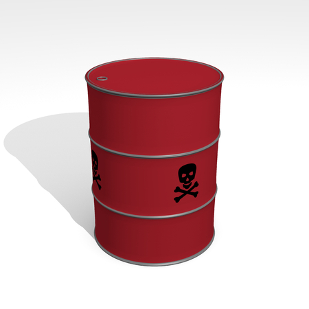red barrel of toxic products - 3D Illustrationの写真素材