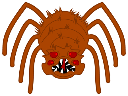 an orange and very scary spiderのイラスト素材
