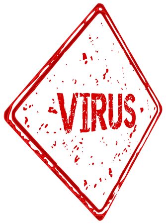 Virus warning sign bloody red colorのイラスト素材