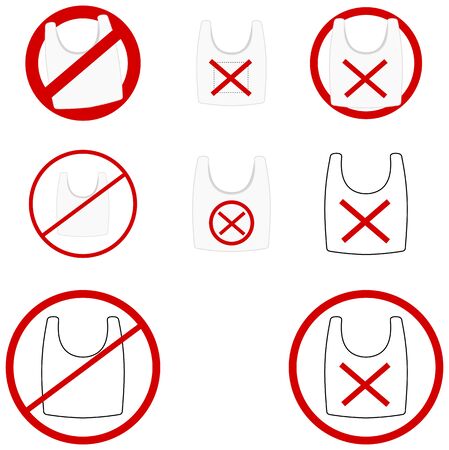 Set of images and icons with plastic bagのイラスト素材