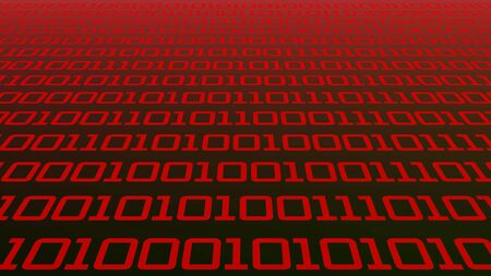 cyberspace concept with data and red numbers - 3D Illustrationの写真素材