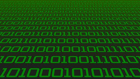 cyberspace concept with data and green numbers - 3D Illustrationの写真素材