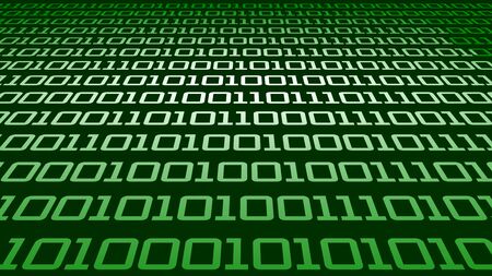 cyberspace concept with data and green numbers - 3D Illustrationの写真素材