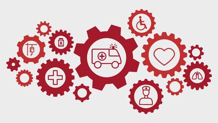 Gearwheel assembly representing the health serviceのイラスト素材
