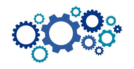 Gearwheel assembly representing an organizing mechanismのイラスト素材