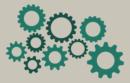 Gearwheel assembly representing an organizing mechanismのイラスト素材