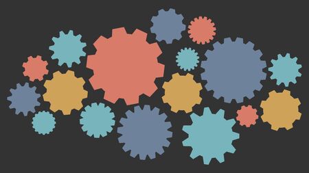 Gearwheel assembly representing an organizing mechanismのイラスト素材