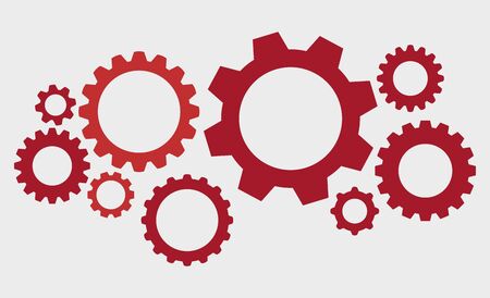Gearwheel assembly representing an organizing mechanismのイラスト素材