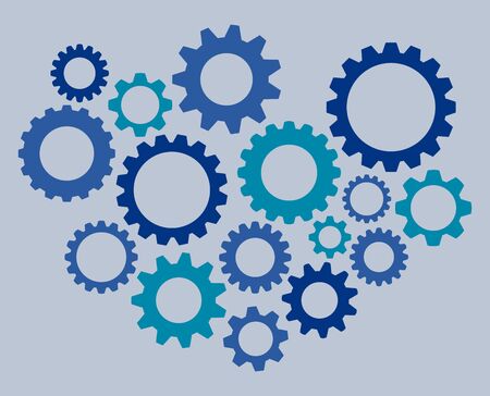 Gearwheel assembly representing an organizing mechanismのイラスト素材