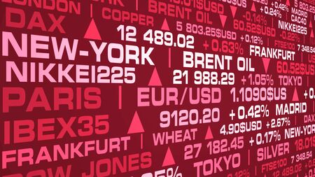 stock market index and real rates with a red shadeの写真素材