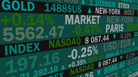 stock market index and real rates with a green shadeの写真素材