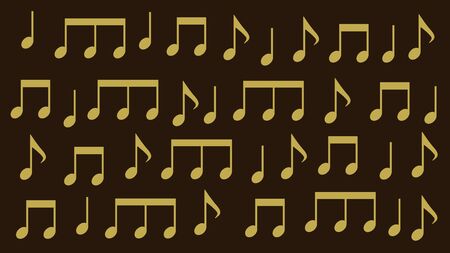 golden musical notes on a dark backgroundのイラスト素材