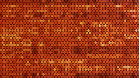 a large beehive with orange alveolus for beesの写真素材