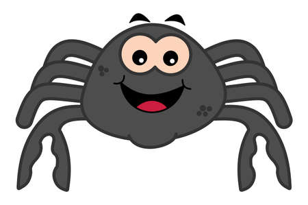 a very smiling grey sea crab walking on the bottom of the waterのイラスト素材