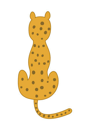 a cheetah seen from behind, and sitting looking at the horizonのイラスト素材