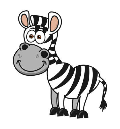 a smiling and cheerful African zebra taking a beautiful pose to be photographedのイラスト素材