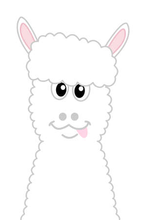 a very funny portrait of a sheep taking a pose to be photographedのイラスト素材