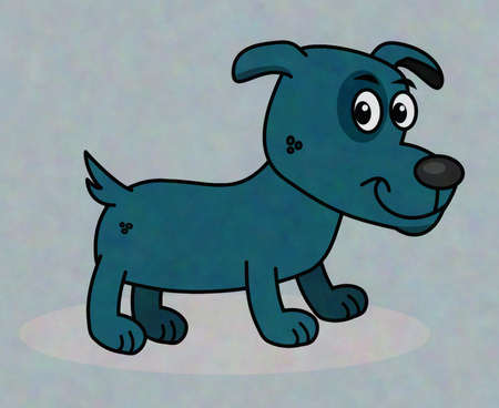 A cute little blue dog in the cold and ice coming out of the freezer -  illlustrationの写真素材