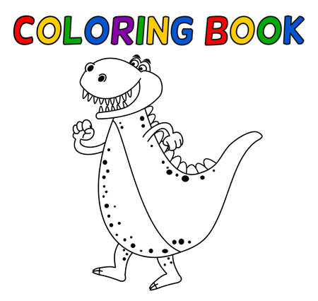 Crocodile dinosaur with sharp teeth in black and white for coloringのイラスト素材