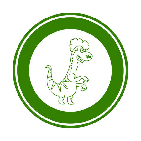 Road sign with lizard dinosaur and hair on white and green backgroundのイラスト素材