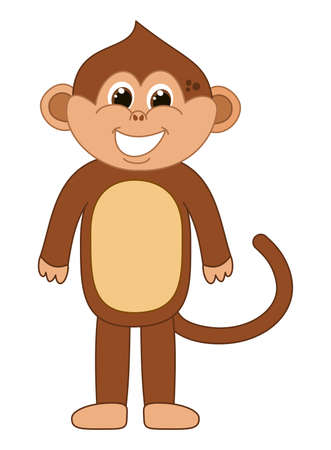 Young person in monkey suit with a big smile and brown eyesのイラスト素材