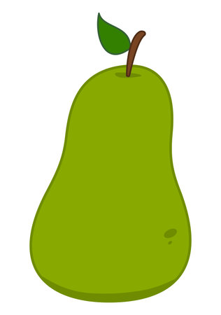 A juicy fruit of a green pear filled with vitamins - vectorのイラスト素材