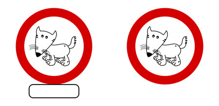 A young wolf in black and white with a road sign to color on a white background - vectorのイラスト素材