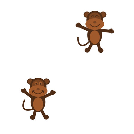 Print pattern to decorate object with funny monkeys on white background - vectorのイラスト素材