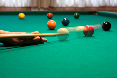 Snooker Game - Close-up shot of a man playing billiard